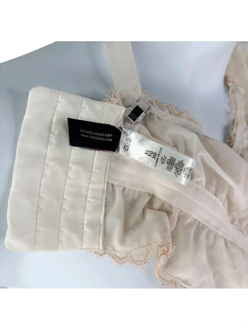 Cosabella Pret-a-Porter Curvy Longline Bralette sz XL * Rose & Cream Wireless